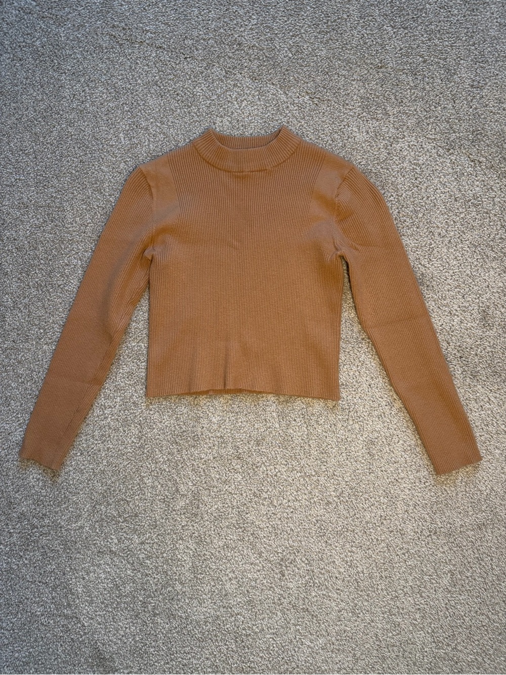 Women's Ribbed Mock Neck Crop Sweater
